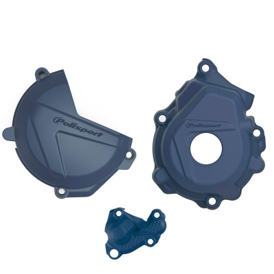 KIT PROTECTOR TAPA EMBRAGUE + ENCENDIDO + BOMBA AGUA HUSQVARNA FC 250/350 (16-22) Azul REF:90976