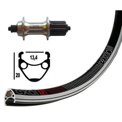 RUEDA TR.700C WINORA EXAL XR-1 SH.TIAGRA QR PLATA