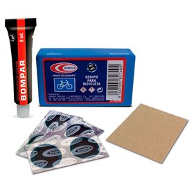 SET CAJA PARCHES BICI VULCANIZANTE BOMPAR AZU (50)