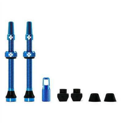 JUEGO VALVULAS MUC-OFF V2 TUBELESS 60mm TURQUESA