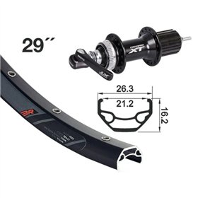 RUEDA TR.WINORA RODI ROCK 29 CL SH.XT 8-11V ALU.NE