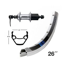 RUEDA TR.WINORA EXAL ZX 19 26 F.LL.SH8-10V AL.PL.M