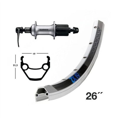 RUEDA TR.WINORA EXAL ZX 19 26 F.LL.SH8-10V AL.PL.M