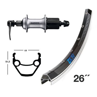 RUEDA TR.WINORA EXAL ZX 19 26 F.LL.SH8-10V AL.N/PL