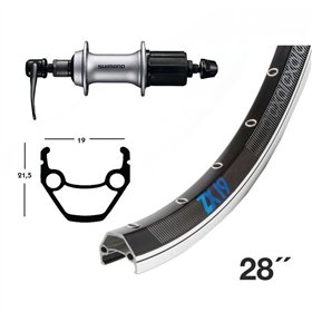 RUEDA TR.WINORA EXAL ZX 19 28 F.LL.SH.8-10V ALU.NE