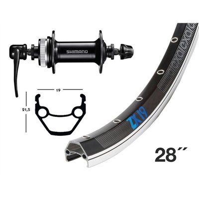 RUEDA DEL.WINORA EXAL ZX 19 28 CL SH.HB-QC300 AL.N