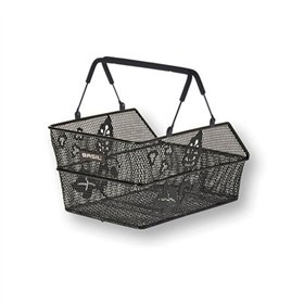 CESTA TRASERA BASIL CENTO S ACERO NEGRO FLORES