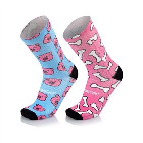 CALCETINES MB-WEAR FUN H16 CERDO ROSA/AZUL S/M