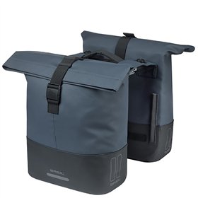 ALFORJAS BASIL PLACA MIK 2.0 28-32L PET/CUERO AM/N