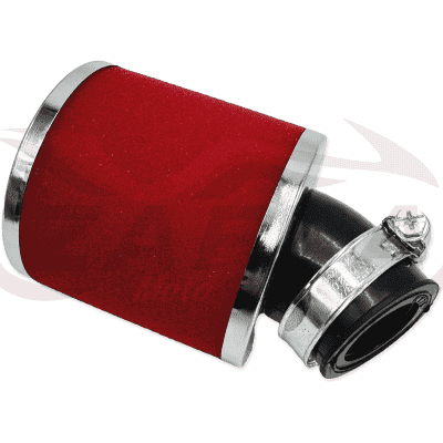 Filtro de aire V PARTS espuma 80x80mm Ø28/35mm inclinado 45° - Rojo
