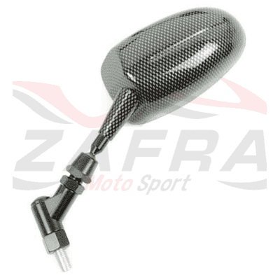 V PARTS F1 Oval Left Adjustable Mirror Universal M10/125 - Carbon (1pc)