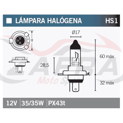LAMPARA HALOGENA HS1