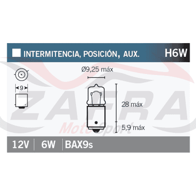 Caja de 10 lámparas 12V6W