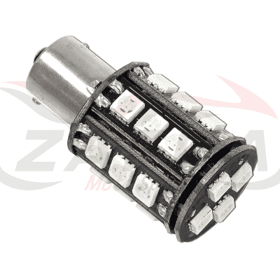 Lámpara LED BAU15s 22 leds 12V ámbar