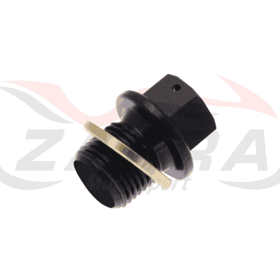 Tapón de vaciado de aceite TECNIUM no magnético alu negro M8 x 1,25 x 16