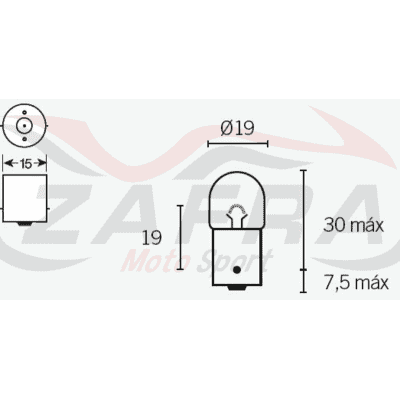 Caja de 10 lámparas BILUX 12V5W T16
