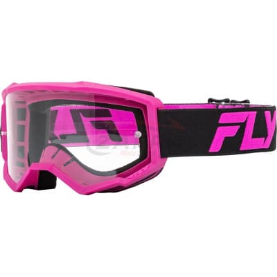 Gafas FLY RACING Focus - Negro / Rosa - Lente Transparente