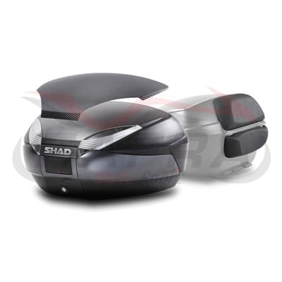 Baúl SHAD SH48 Gris Tapa CARBONO + DOBLE Respaldo