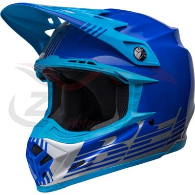 Casco BELL MOTO-9 MIPS LOUVER Gris/Azul, 58-59 / Talla L