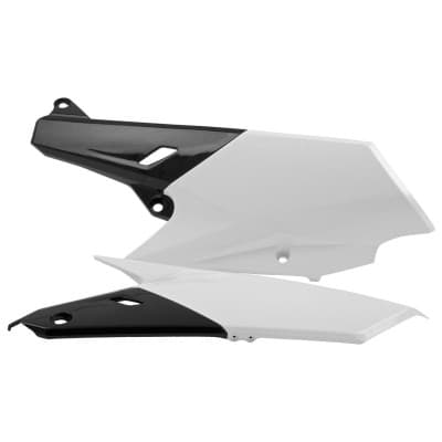 TAPAS LATERALES YZ250F(14-18) 450F(14-17) WR250F(15-19) 450F(16-18)Blanco/Negro
