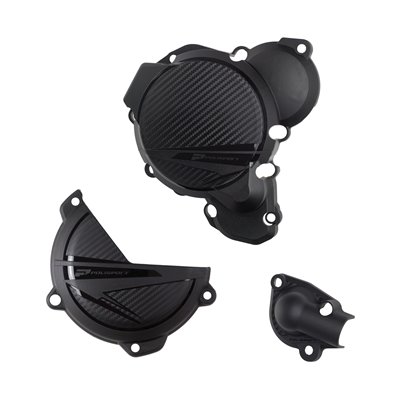 KIT PROTECTOR TAPA EMBRAGUE + ENCENDIDO + BOMBA AGUA KTM EXC/XC-W 250/300 (24) HUSQVARNA TE 250/300 (24) Negro