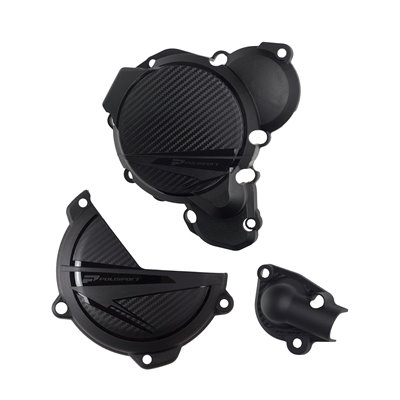 KIT PROTECTOR TAPA EMBRAGUE + ENCENDIDO + BOMBA AGUA KTM SX/XC 250/300 (23-24) HUSQVARNA TX300/TC250 (23-24) Negro