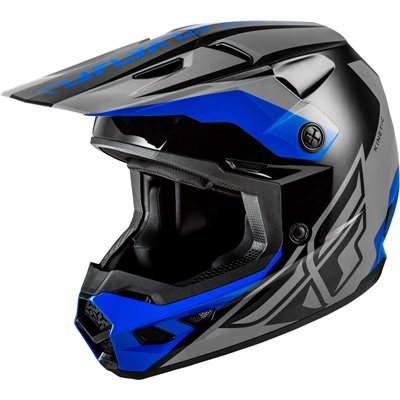Casco FLY RACING Kinetic Crest - gris/negro/azul