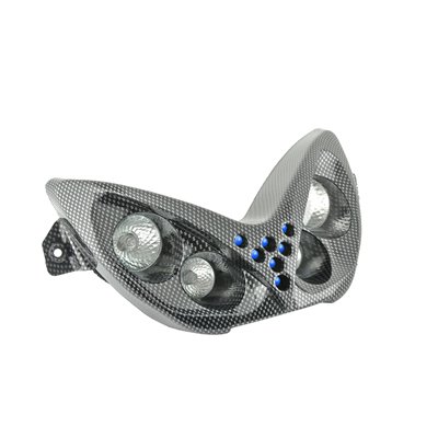 DOBLE OPTICA TNT 4 BOMBILLAS HALOJENAS + LEDS BLEU  NITRO/AEROX IMIT CARBONO   *