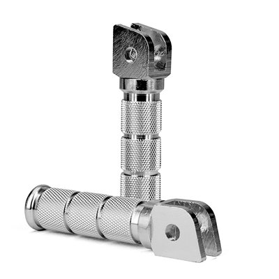 REPOSA PIES ALU CNC OPM UNIVERSAL PLATA ( INCLUYE MUELLE Y EJE D : 8MM)