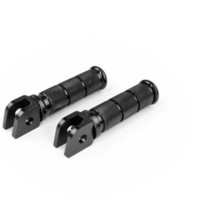 REPOSA PIES ALU CNC UNIVERSAL OPM PLATA NEGRO ( INCLUYE MUELLE Y EJE D: 8MM)