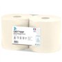 BOBINE PAPIER ESSUIE-MAIN BLANC 2 PLIS GAUFRES / COLLES ( 20 X 25CM / 1000 FEUILLES ROULEAU ) ( LOT DE 2)