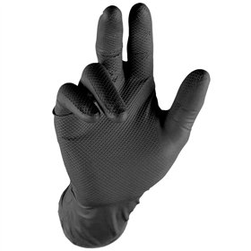 GUANTE DE TALLER  NITRILO / GRIP NEGRO TALLA M  (CAJA DE 50 UNIDADES)